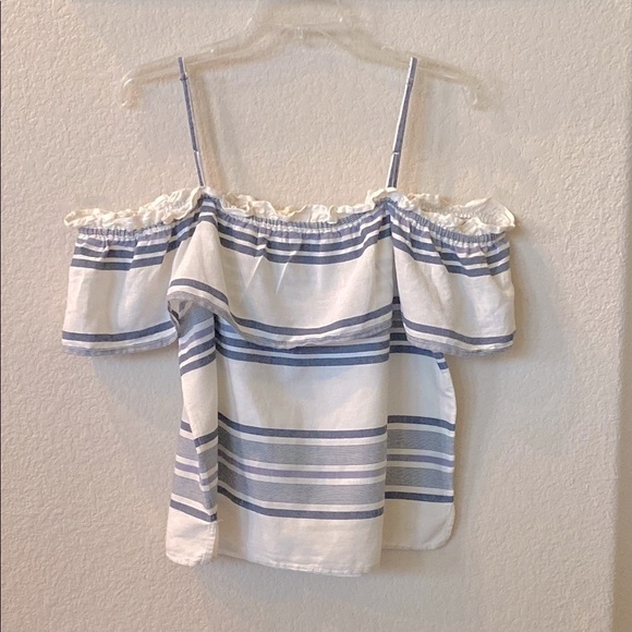 Splendid Striped Off-Shoulder Top with Adjustable Spaghetti Straps Size XL - Picture 9 of 11
